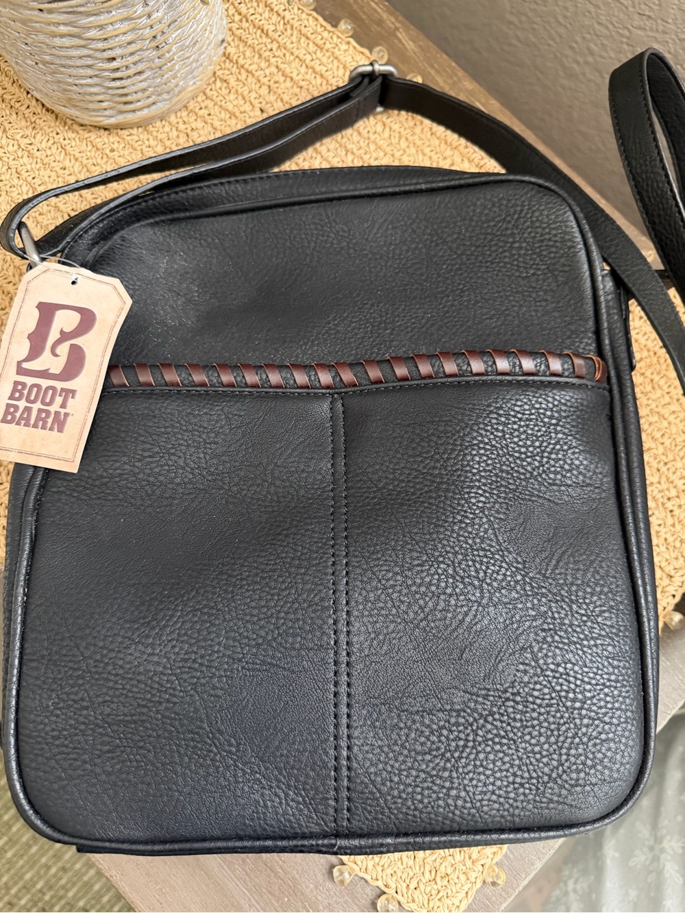 New Black Leather Concelead Carry Crossbody Bag